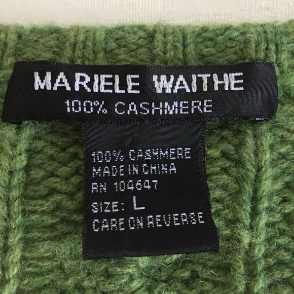 mariele waithe green cable knit cashmere sweater - Picture 6 of 7